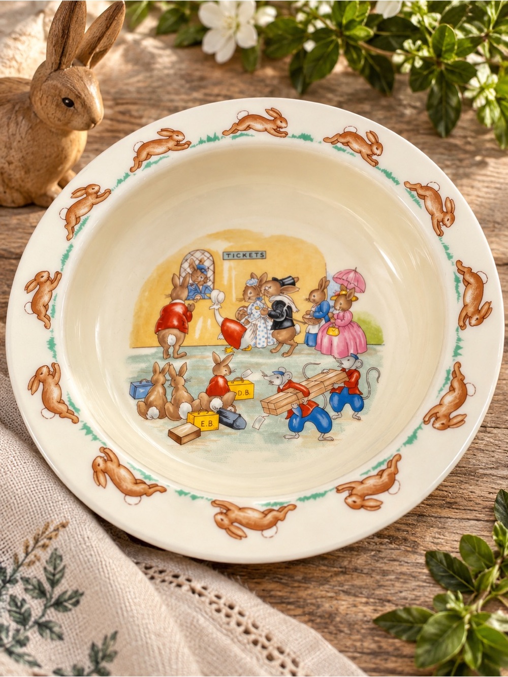 Royal Doulton Bunnykins Bowl | English Fine Bone China | Tickets | Vintage